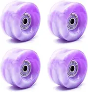 Double-Row Roller Skates Mixed Color Wheel Two-Color PU Non-Luminous Wheel Four-Wheel Roller Skates 82A high Elastic Wheel