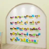 在飛比找蝦皮商城精選優惠-Ю웃早教字母ABC牆貼紙DIY立體亞克力壁貼幼兒園教室佈置裝