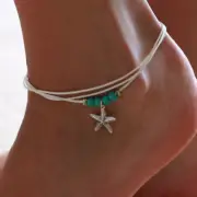 Fashion Boho Woman's Beaded Turquoise Star Beach Ankle Bracelet Anklet Jewelry