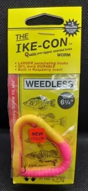IKE-CON Weedless Fishing Rig 6.25" Watermelon Twist~Built In RASPBERRY Scent New