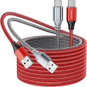 Long USB C Cable 10ft/3M, 2Pack USB C Charger Cable Nylon Braided USB Type C Fast Charge Cable Compatible with Samsung Galaxy A10e A20 A50 A51 A71,S20 S10 Plus S10E,Note 20 10, Moto