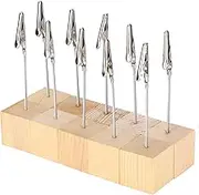 10pcs Note Clamp, Wooden Base Alligator Clip Holder, Photo, Number Table Cards, Memo Holder, with , for Wedding Gifts, Offices, Home Decorations