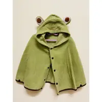 在飛比找蝦皮購物優惠-【二手】綠色小青蛙舖毛連帽披風2-3歲