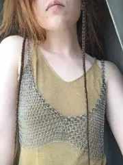 Chain mail Aluminium top bra | 10 mm medieval Cosplay butted chain mail Bra