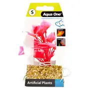 Aqua One Log Base Variegated Hygrophila Plastic Plant Red Sm