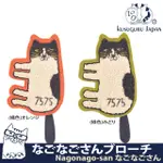 【KUSUGURU JAPAN】日本眼鏡貓NAGONAGO-SAN日本相良刺繡 絨毛立體造型 胸針 別針