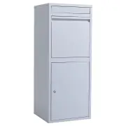 FORTIA Freestanding Parcel Post Box Letterbox, Letter Slot, Light Grey