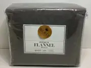 Merit Linens 4 pc. Queen Luxury Premium Flannel Sheet Set in Gray