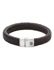[Rebel & Rose] Full Metal Herringbone Bracelet in Brown Matt