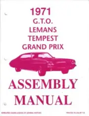 1971 Tempest Grand Prix Lemans GTO Assembly Manual Instructions Illustrations