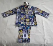 Fremantle Dockers AFL Boys W16 Mascot Printed Flannel Pyjama Set Size 2 New