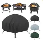 Outdoor Round Fire Pit Cover Garden BBQ Grill Bucket Pritector Waterproof 2 Size
