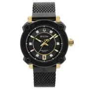 Bulova Precisionist Grammy Edition Women's Quartz 6-Diamonds Black IP 38mm Watch