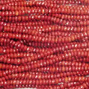 RED JASPER 4MM FACETED RONDELLE GEMSTONE BEADS 15" ST