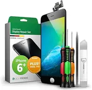 GIGA Fixxoo Compatible with iPhone 6 Plus Screen Replacement Complete Kit Black LCD; with Touchscreen, Retina Display Glass, Camera & Proximity Sensor - Easy Repair Guided Installation DIY