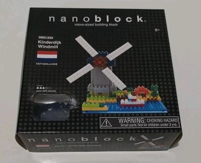 Nanoblock Kinderdijk Windmill Netherlands, New in Box