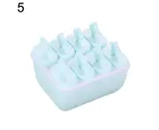 Plastic Popsicle Ice Cream Mold Maker Tray Cube DIY Kitchen Tool with Cover-Blue