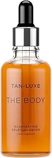 Tan Luxe The Body Fake Tan Drops, Light/Medium (50 ml) Add Tanning Drops to Skin Care for Custom Body Tan, Cruelty Free & Vegan