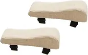 TENOL Office Chair Armrest Pads Arm Rest Cushion with Removable Washable Cover Cotton Linen Thick Desk Chair Arm Pads Elbow Support, Beige