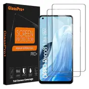 [2 PACK] Oppo Reno8 Lite 5G Tempered Glass Screen Protector Guard - Case Friendly