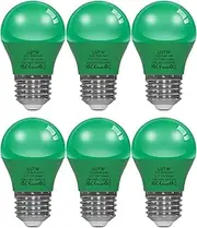 LUTW E27 LED Light Bulb Green, 40 Watt Equivalent, Lighting Bulbs for Christmas Holiday Halloween Party Decoration, A15/G45 LED Lighting Coloured Bulbs, 5W 450LM Non-Dimmable, Pack of 6