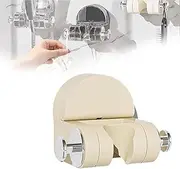 1 pcs Integrated Suction Cup Shower Rack,Adjustable Suction Cup Shower Head Holder,Bathroom Removable Suction Cup Shower Head Bracket,No Punching (Milky White)