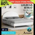 ALFORDSON Bed Frame Double Size Mattress Base Platform Leather White CALLA