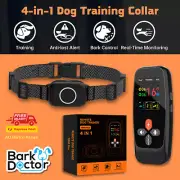 4-in-1 Remote Training, Bark Collar, Anti-Lost Dog Alert & Real-Time Monitoring
