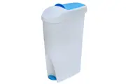 Dolphy 18L Sanitary Bin - ABS Plastic with Foot Pedal, Odour-Lock, Hands-Free Operation - White & Blue