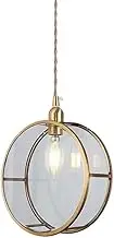 Modern Glass Pendant Light Brass Hanging Lamp Single Mini Chandelier, Nordic Kitchen Island Ceiling Lighting Fixtures E14 Suspended Lamps(Clear)