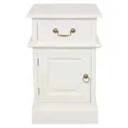Centrum Furniture Tasmania 1 Door 1 Drawer Bedside Table - Left - White