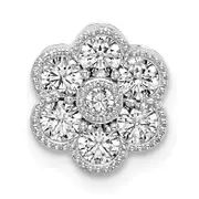 14k White Gold 1/2 Ct. Lab Grown Diamond VS/SI+ G+ Floral Chain Slide Pendant