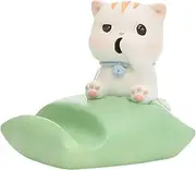 Cute Phone Holder for Desk - Cat Figurine Phone Holder,Non-Slip Base Support Resin Desktop Ornaments Hands-Release for Boat Navigation Recording