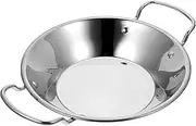 GRADENEVE Stainless Steel Dry Pot Double Handle Metal Wok Household Hot Pot Easy Clean Cooking Pan Kitchen Accessory