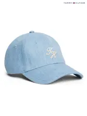 Tommy Hilfiger Blue 100% Cotton Logo Embroidery Denim Baseball Cap (W60100) | $104