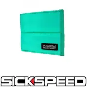 SICKSPEED WALLET SEAT BELT SEATBELT PAD RACING HARNESS BIFOLD BILLFOLD TEAL P6