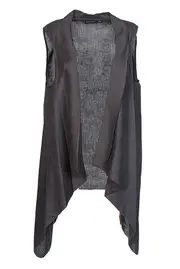 Washed Linen S/Less Duster--GOR-100530S