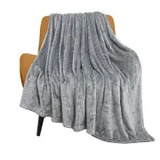 Fleece Blanket Twin Size -320GSM Lightweight Fuzzy Twin- 60" x 80" Light Grey
