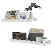 Bamboo Bathroom Set Of 2 Picture Ledge Shelf White Floating Shelves 24 Inch