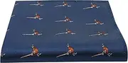 [King & Priory] Navy Blue Herringbone Embroidered Pheasant Pocket Square, Handkerchief, Blue, One size