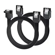 SATA Cable III Right Angle & Straight, 2-Pack SATA Data Cables 90 Degree + SATA