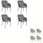 2/4/6x Solid Oak Wood and Fabric Dining Chair Cafe Seat Multi Colours vidaXL