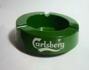 Malaysia CARLSBERG BEER Melamine Green ASHTRAY 1.25" Tall and 5" dia Design 2012