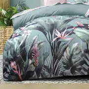 Bianca Mika Queen Cotton Sateen Quilt Cover Set - Green