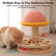 GGP Small Pink Interactive Cat Scratching Post With Ball Track Fun Mushroom Shaped Cat Toy For Play, Scratching, And Entertainment