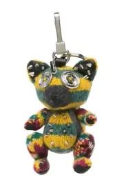 NIB $395 Burberry Dave Fox Studded Cashmere Charm Key Ring