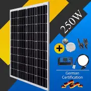 250W 12V Solar Panel Kit Generator Camping Battery Charger Mono USB Regulator