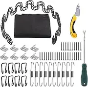 Tanstic 63Pcs 16 Inch Sofa Upholstery Spring Replacement Kit, Including Springs, Nails, Upholstery Spring Clips, Extension Hooks, Balance Hooks, Removal Tools, Dust Cover Fabric for Sofa Seat Couch