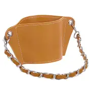 Water Bottle Carrier Holder with Strap, 70x66mm Cup Holder with Strap, Brown