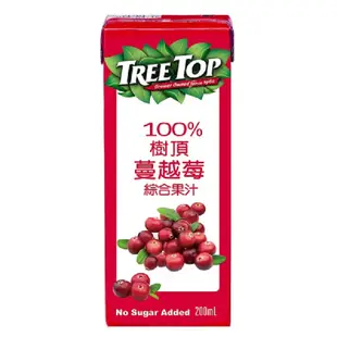 樹頂100%蔓越莓綜合果汁-200ml